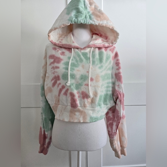 Aeropastale Tie-Dye Hoodie Sweatshirt - Pink, Green, Cream - Picture 1 of 12